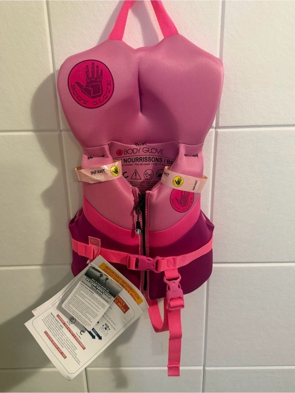 Body Glove Pink Infant PFD with Logo